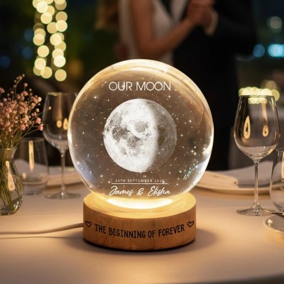 Our Moon Special Day Custom Moon Phase Crystal Ball LED Night Light