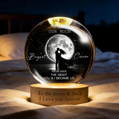 Our Moon Special Day Custom Moon Phase Crystal Ball LED Night Light