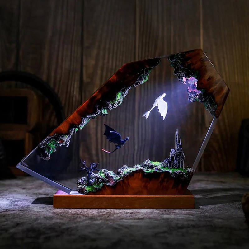 Lampe d'art en résine pour les amateurs de cinéma, cadeau d'anniversaire, cadeau de Noël