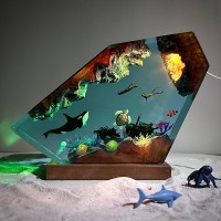 Veilleuse en résine Orque et Tortue