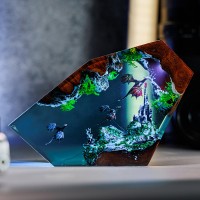 Veilleuse en résine Dragon volant Cadeau de Noël