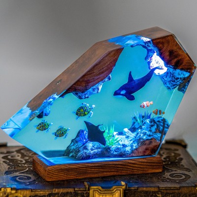 Bestseller❗❗orca y Tortuga de resina Noche Luz