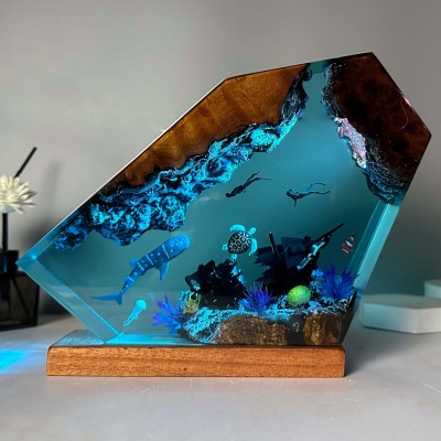 Venta caliente !! Luz nocturna de resina oceánica epoxídica